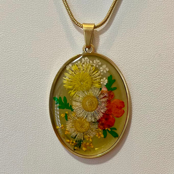 Vintage Inspired Handmade Gold Pendant Necklace