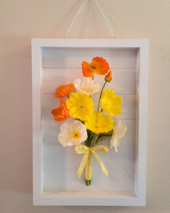 Artificial Poppies Shadow Box