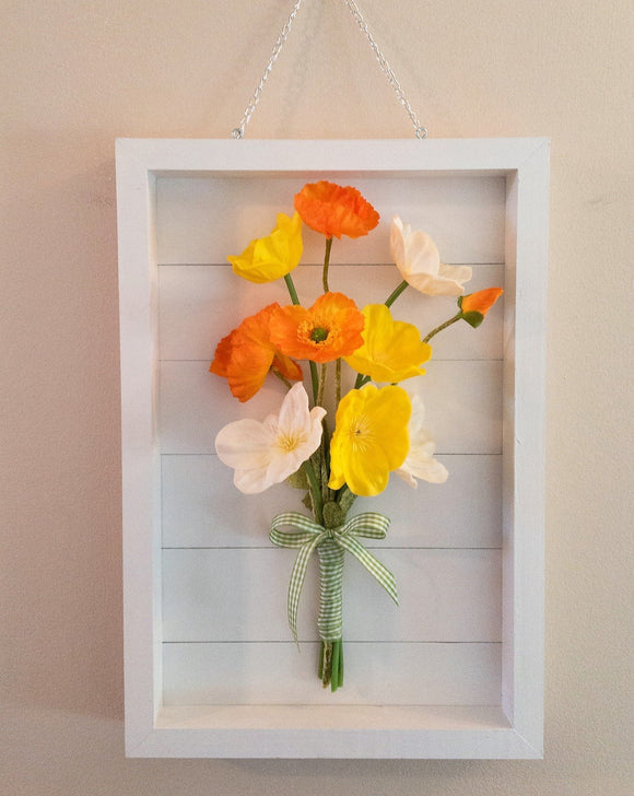 Artificial Poppies Shadow Box