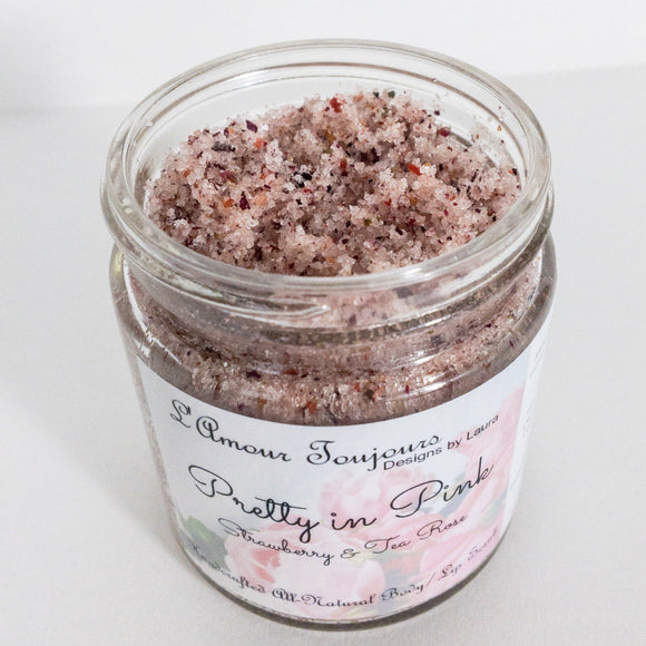 Pretty in Pink - Strawberry and Tea Rose All Natural Body/Lip Scrub
